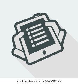 Tablet list - long shadow icon