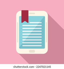 Tablet mark icon flat vector. Favorite tale. Template value