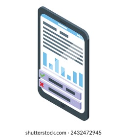 Tablet marketing tools icon isometric vector. Workplace platform. Networking device