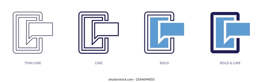 Tablet materials icon in 4 different styles. Thin Line, Line, Bold, and Bold Line. Duotone style. Editable stroke.