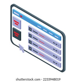 Tablet media content icon isometric vector. Social plan. Digital marketing