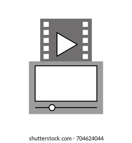 tablet with media player isolated icon
