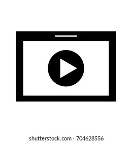 tablet with media player isolated icon