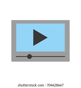 tablet with media player isolated icon