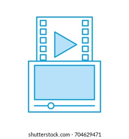 tablet with media player isolated icon