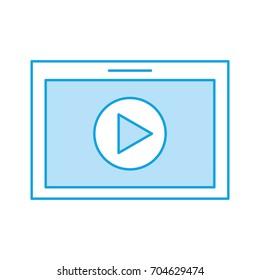 tablet with media player isolated icon