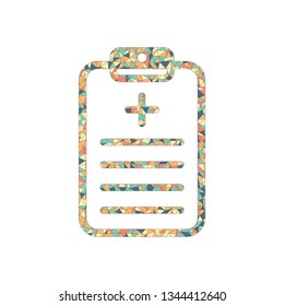 tablet, medical document. Colored mosaic with polygons