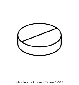 Tablet for Medication Isolated Line icon. Vector sign for applications, books, banners, adverts, sites, shops, stores