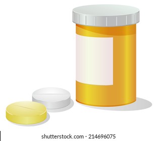 Tablet and medicine container vector