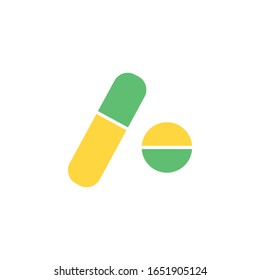 Tablet medicine flat icon vector