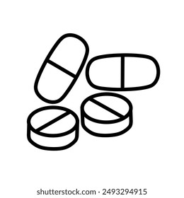 Vector de la medicina del comprimido sobre fondo blanco.