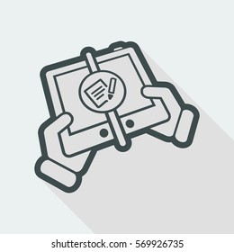 Tablet message - long shadow icon