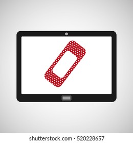 tablet mobile app cure band aid vector illustration eps 10