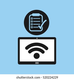 tablet mobile app report check vector illustration eps 10