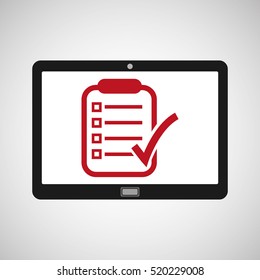 tablet mobile app report check vector illustration eps 10