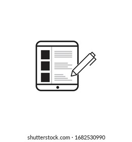 Tablet mobile list icon vector design