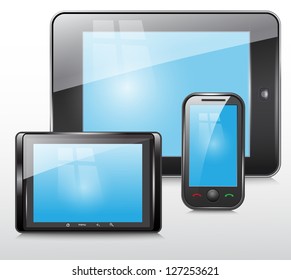 tablet and mobile phone icon , vector set