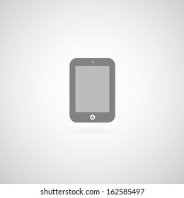 tablet mobile symbol on gray background