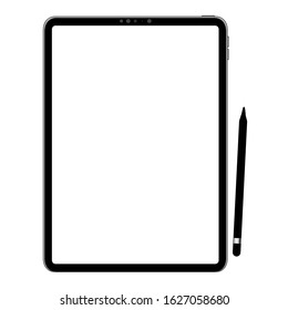 tablet mockup with blank screen. front view realistic on white background illustration vector