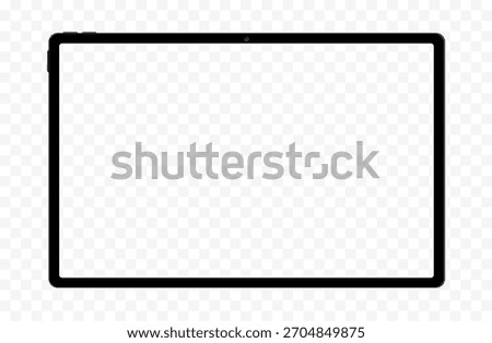 Tablet Mockup - Minimal Realistic Front View with Camera on Transparent Background