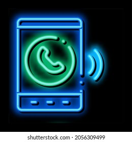 Tablet neon light sign vector. Glowing bright icon Tablet sign. transparent symbol illustration