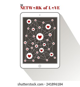 Tablet  with the network of love