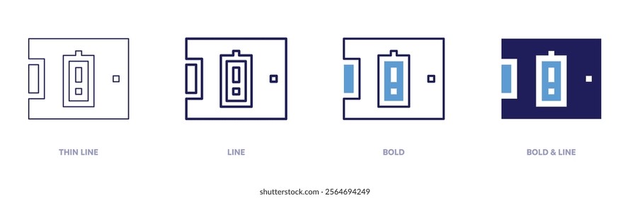 Tablet news icon in 4 different styles. Thin Line, Line, Bold, and Bold Line. Duotone style. Editable stroke.