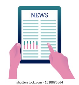tablet with news site