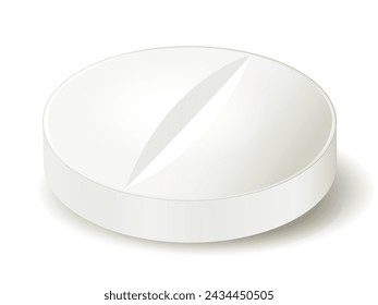 Tablet with notch, lying and in white, Vector illustration isolated on white background
