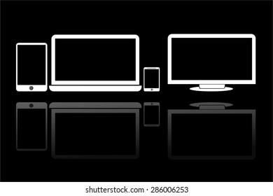 Tablet, Notebook, Smartphone and LCD Screen 