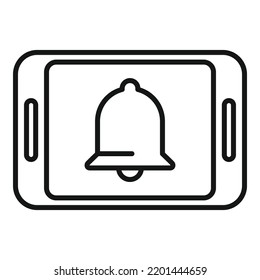 Icône de notification du Tablet PC image vectorielle à plat. Avis de bouton. Post pop