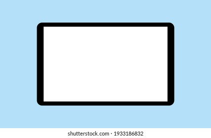 Tablet On Blue Background, Vector