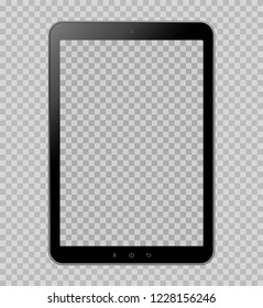 Tablet on transparent background. Vector illustration
