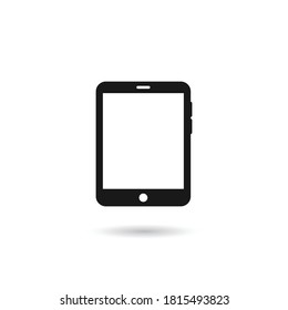 Tablet on white background, isolated with touchscreen.Vector illustration.