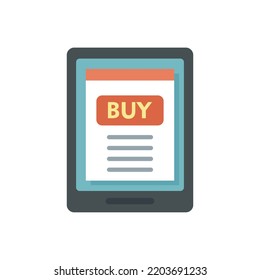 Tablet online buy icon. Flat illustration of Tablet online buy vector icon isolated on white background