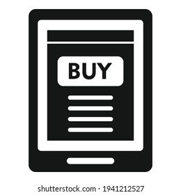Tablet online buy icon. Simple illustration of Tablet online buy vector icon for web design isolated on white background