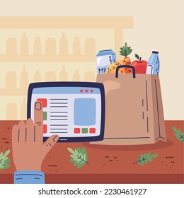 tablet online grocery shopping tech