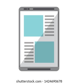Tablet online news website isolated vector illustration graphic design