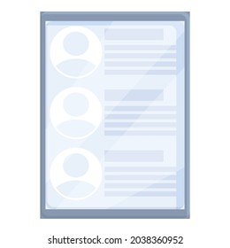 Tablet online recruit icon cartoon vector. Human job. Customer recruitment