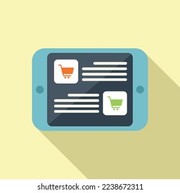 Tablet online shop icon flat vector. Buy store. Phone retail