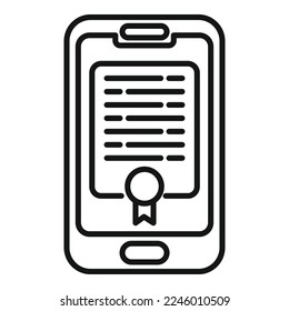 Tablet online study icon outline vector. Distance book. Student course