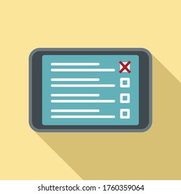 Tablet online survey icon. Flat illustration of tablet online survey vector icon for web design