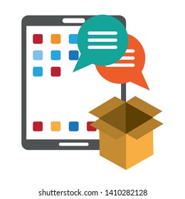 Tablet operative system under construction with settings symbols vector illustration graphic design
