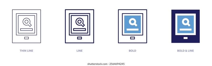Tablet opinions icon in 4 different styles. Thin Line, Line, Bold, and Bold Line. Duotone style. Editable stroke.