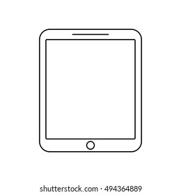 Tablet outline icon on the white background. Vector design