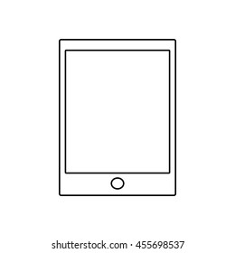 Tablet outline icon set illustration