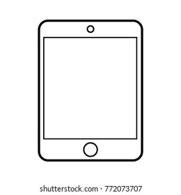 Tablet outline vector eps10 Tablet front view outline black lines