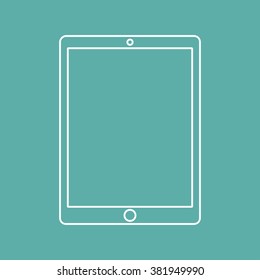 tablet outline,icon flat-style on the background. stock vector illustration  eps10
