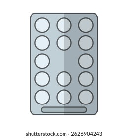 Tablet packaging pills color flat icon vector image isolated on white background