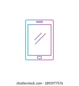 tablet pad device outline line style icon vector illustration